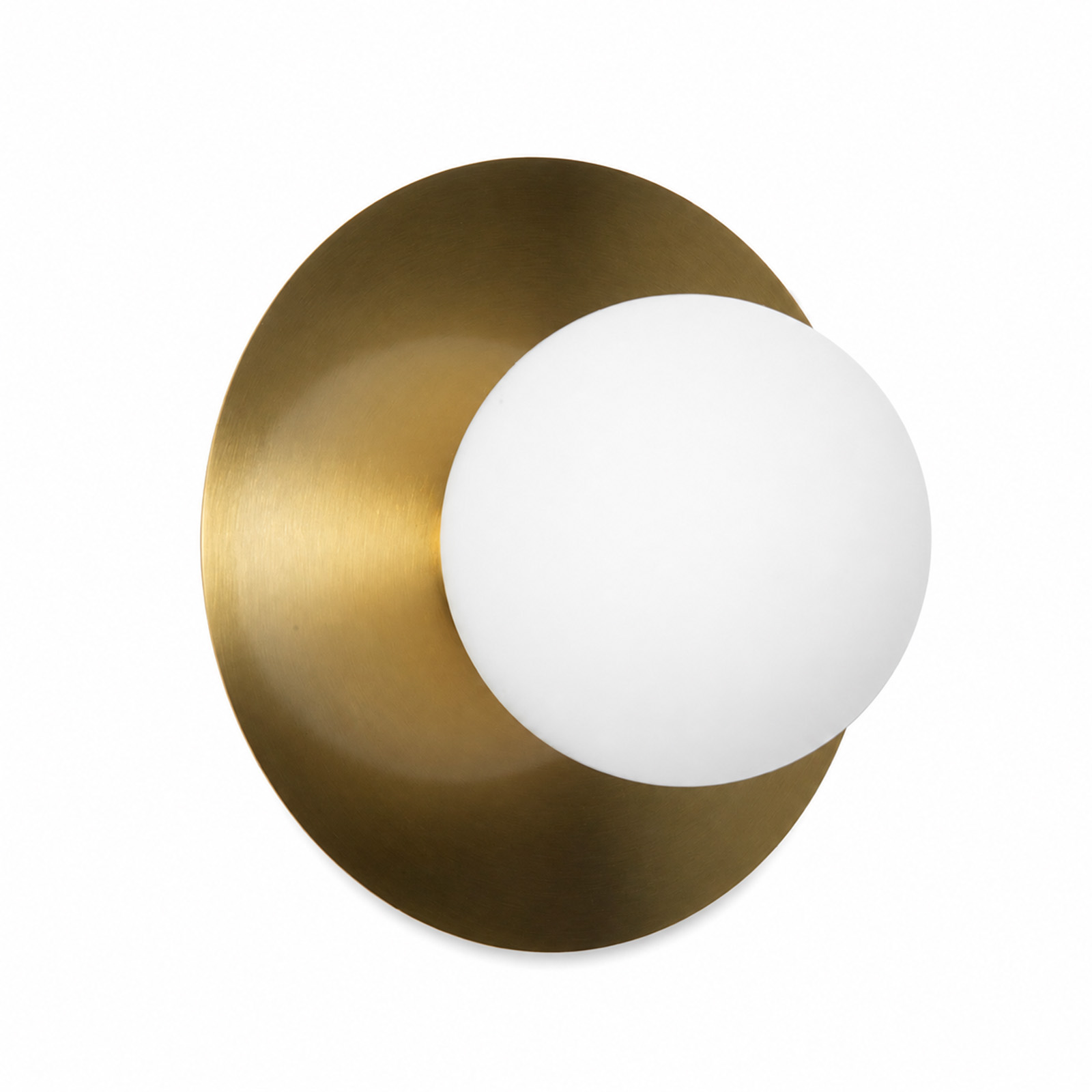 ALPINALUZ Aplique de Pared y Techo Dorado D25 cm con Globo de Cristal Opal Blanco, Casquillo E27 para Dormitorio