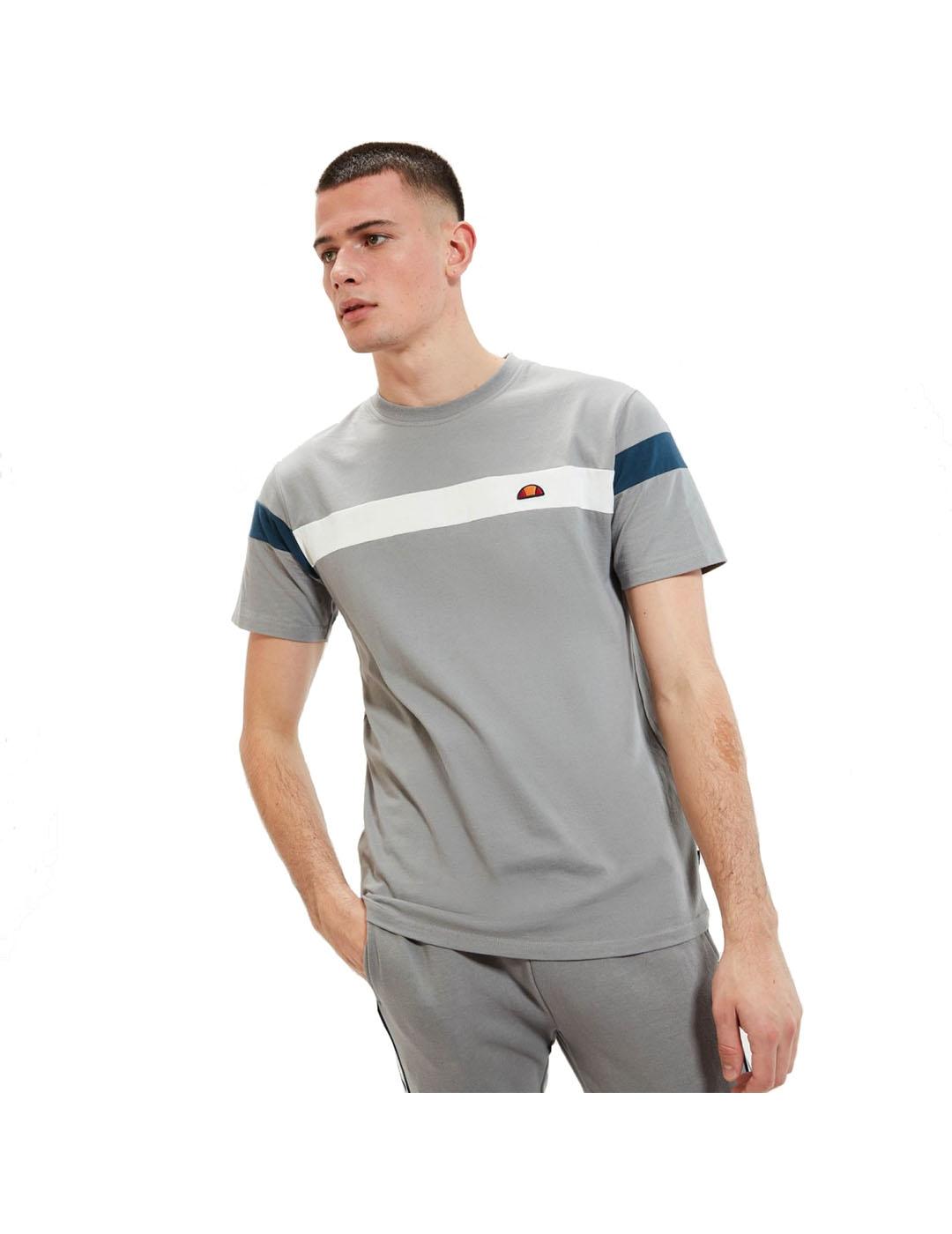 Camiseta Ellesse Caserio Gris Hombre - Corte Clásico y Serigrafía Bordada