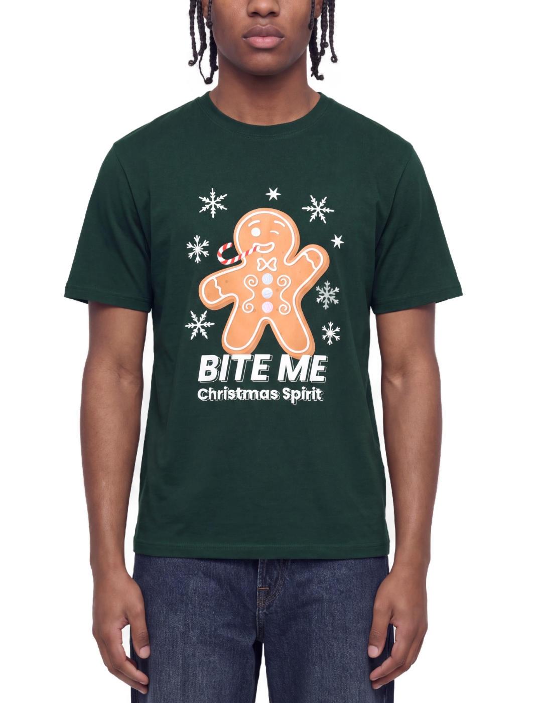 Camiseta Jack&Jones Xmas Jengi verde para hombre