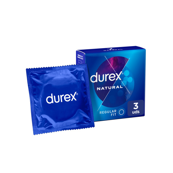 Durex - Preservativos Natural, el clásico de durex, para Mayor Sensación Pack 3 condones para un sexo seguro