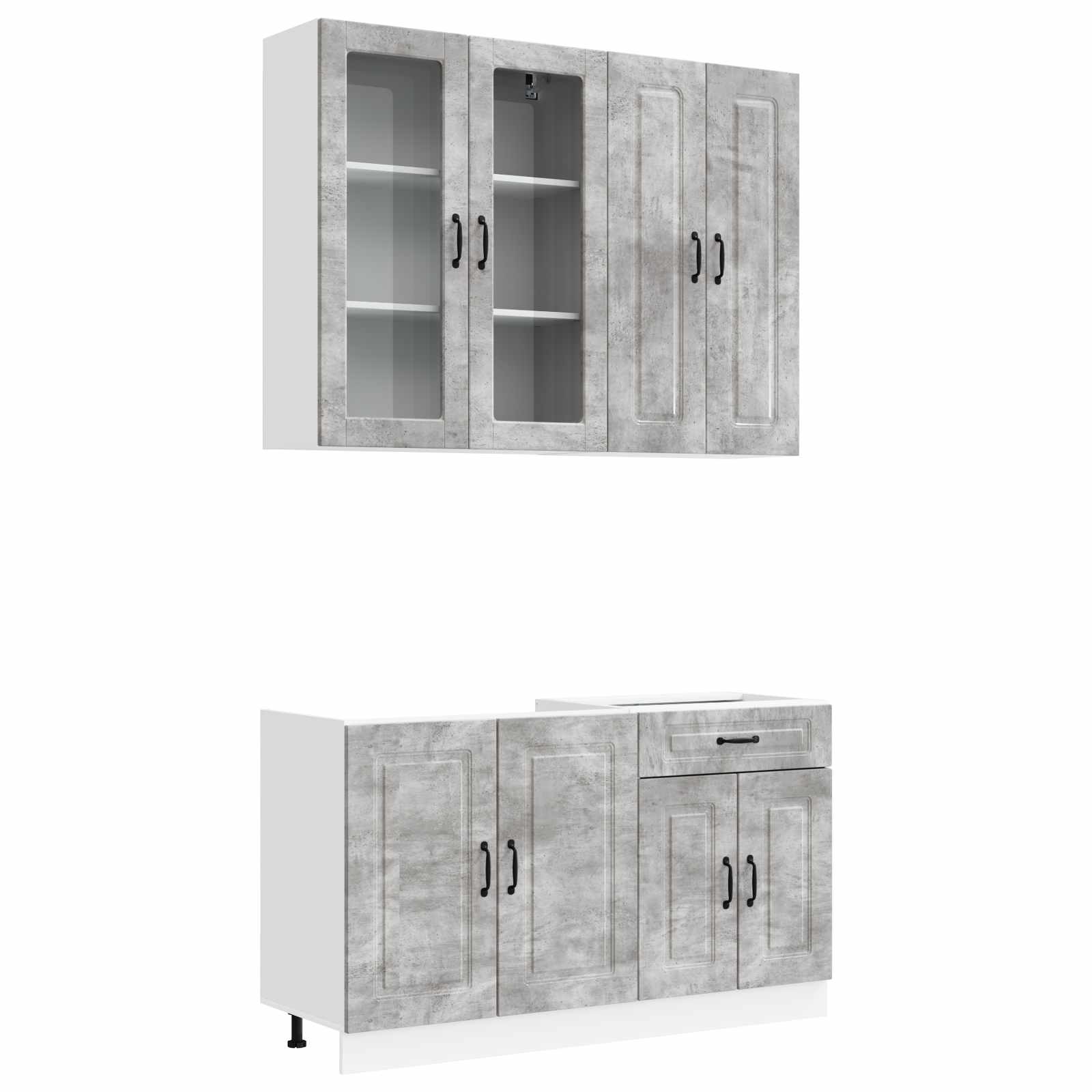 vidaXL Unidad de cocina KALMAR 4 uds. Madera de ingeniería Multicolor