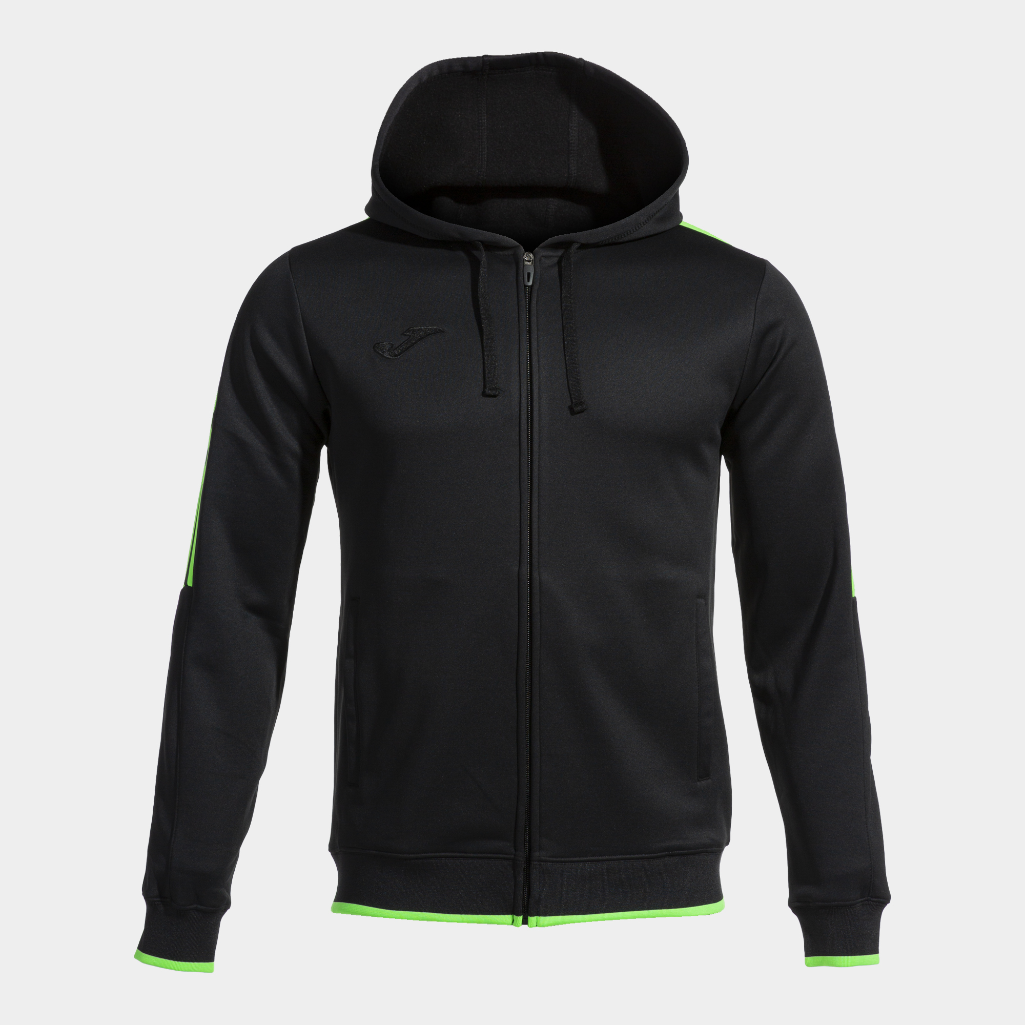 JOMA CHAQUETA CON CAPUCHA OLIMPIADA NEGRO VERDE FLUOR Talla 4 (6XS) Niño Junior