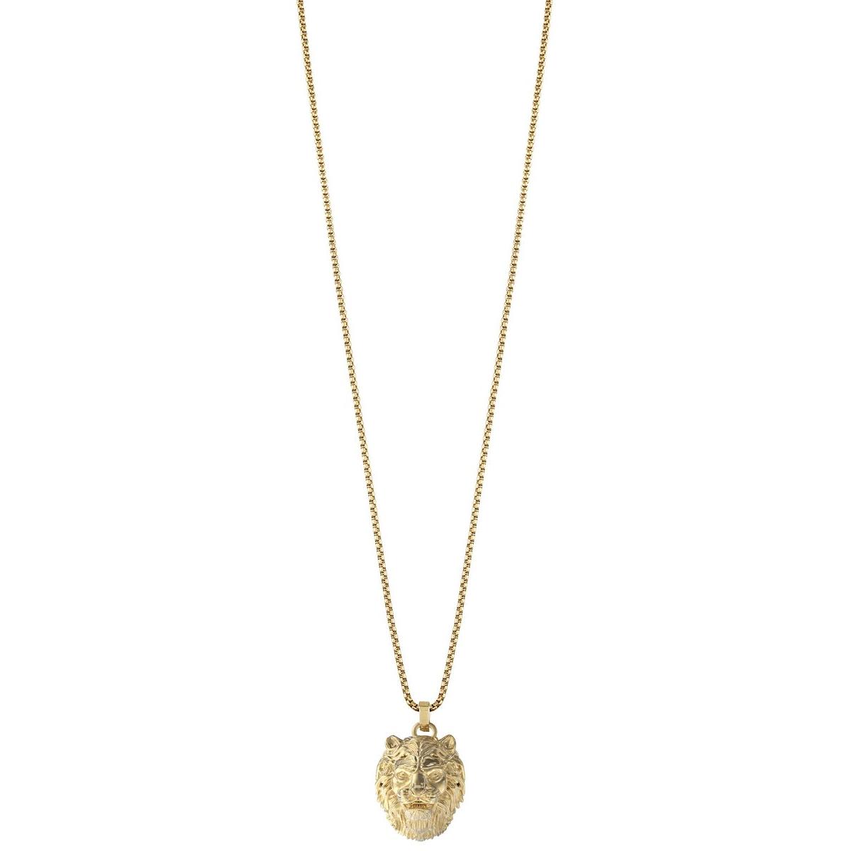 Guess Collar Hombre Lion King De Acero Dorado Jumn01387jwygt-u