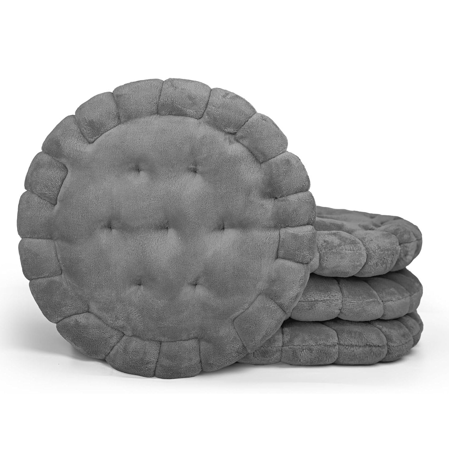C.A | Cojines para Silla 🪑 | Redondos Forma Galleta Ø40x4 cm | Extra Suaves y Cómodos | Acolchado Grueso | Diseño Decorativo para Hogar y Terraza