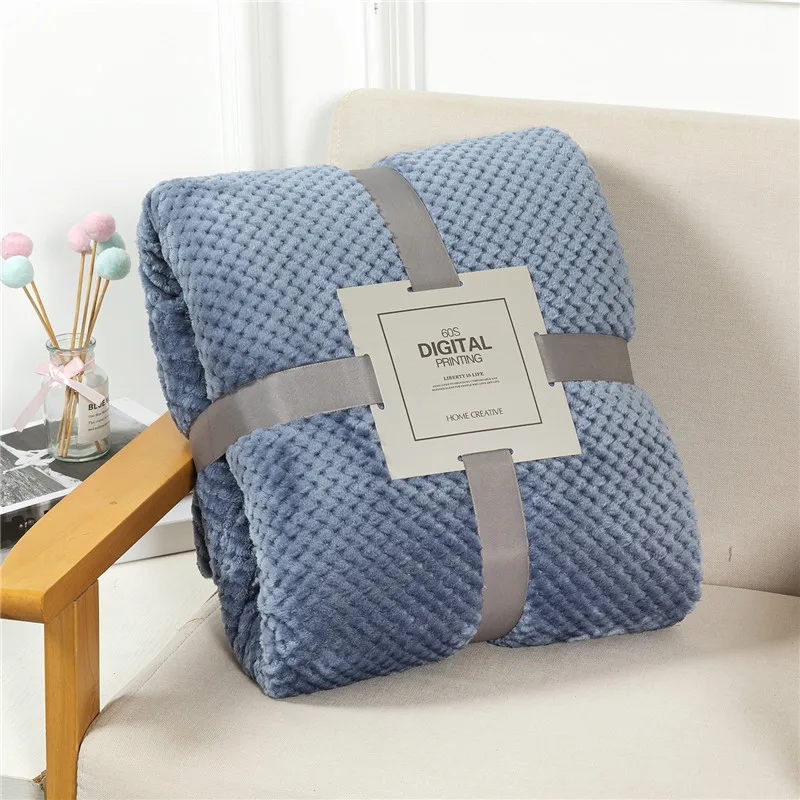 TK Manta De Felpa Coral Japonesa 300gsm Estilo Primavera Verano Suave Y Fluffy Falso Pelo De Mink Cubierta De Sofá Sólida Manta De Cama En Cuadros