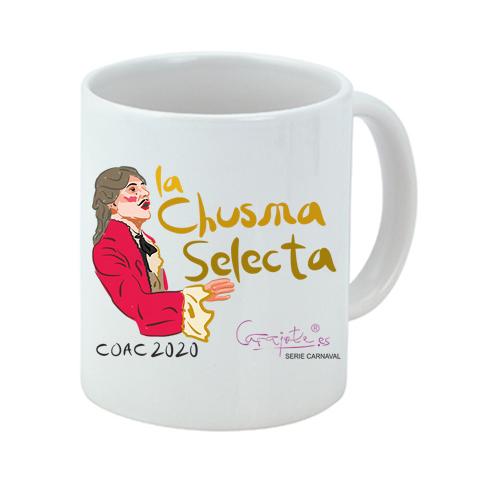 Taza CARNAVAL La Chusma Selecta - Diseño Exclusivo de Cádiz - Cerámica Blanca Premium Plus