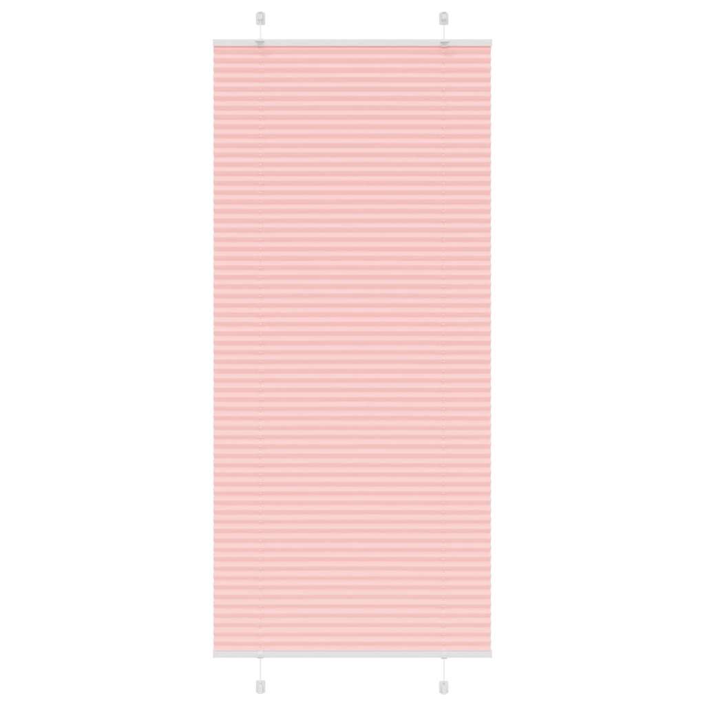 vidaXL Estor Plisado rosa Tela Poliéster en dimensiones 70x100 cm/70x150 cm/75x100 cm y más | protección solar decorativa para ventanas hogar oficina dormitorio fácil de instalar