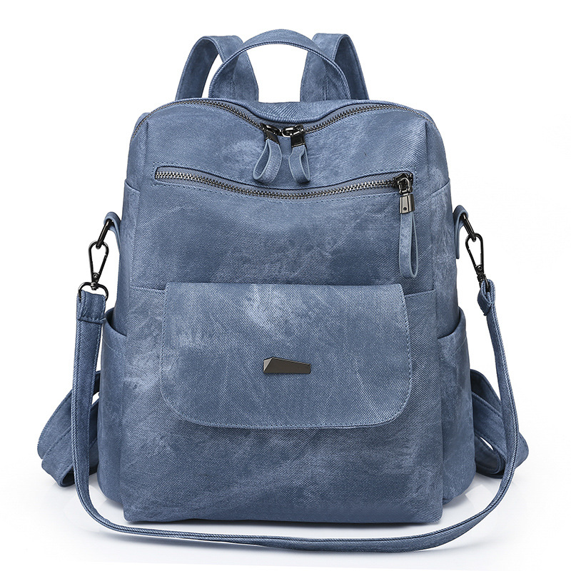 Mochila de cuero impermeable para mujer, bolso escolar de moda para bolso de mochila para mujer, bolso de mochila retro