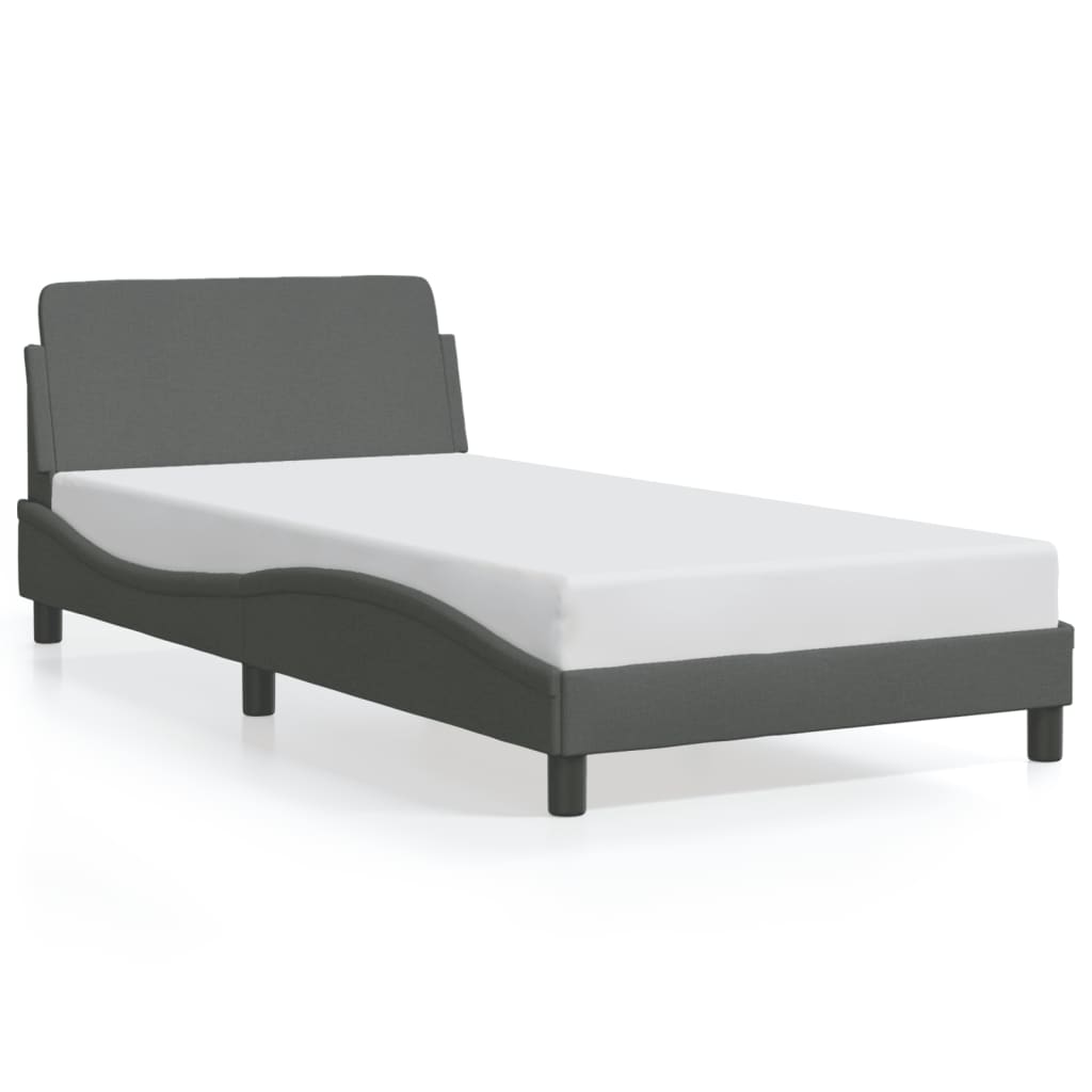 vidaXL Estructura de cama Dover tela gris oscuro 90x200 cm