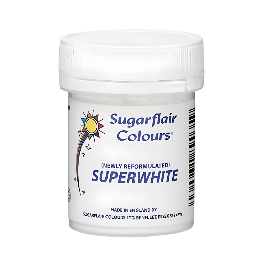 Colorante en Polvo Sugarflair - Superwhite / Blanco Intenso 20 G - Fácil Aplicación