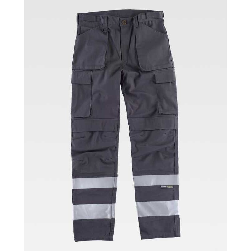 Pantalón de Trabajo Multibolsillos con Cintas Reflectantes