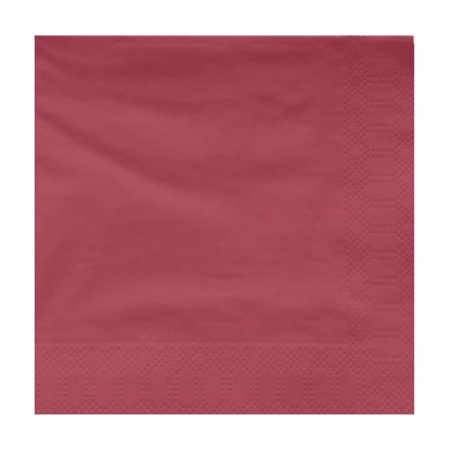 MONOUSO | Servilleta de Papel con Cenefa 40x40cm Burdeos (1.200 Uds)