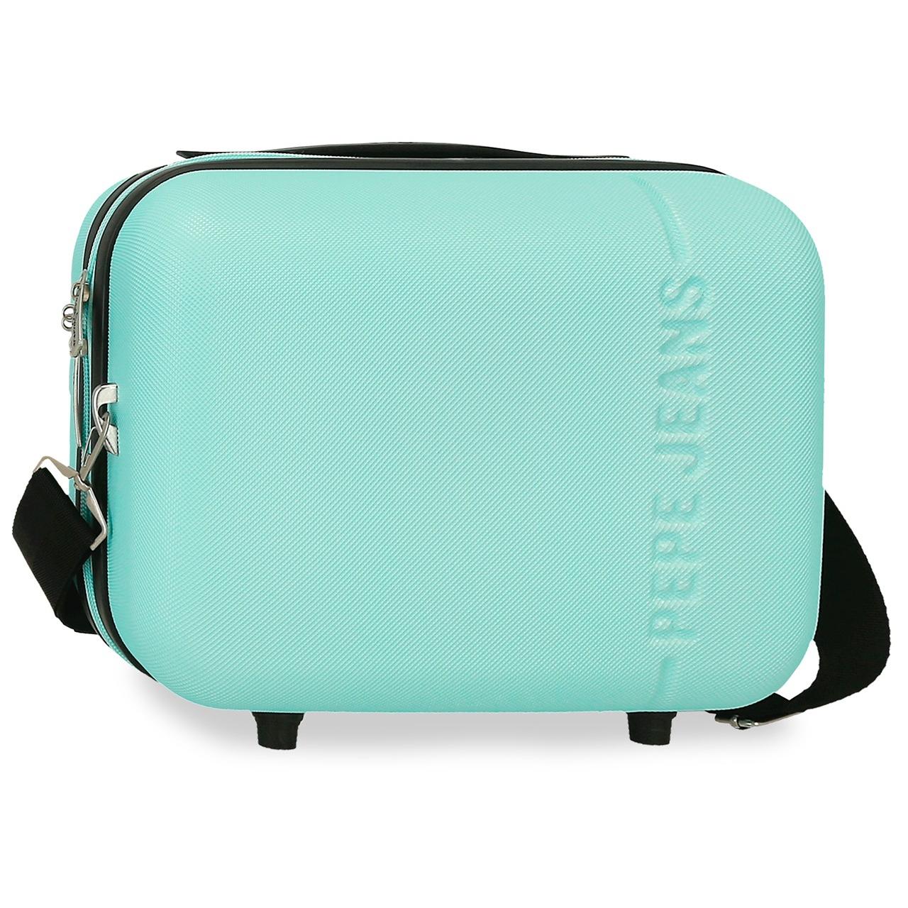 Pepe Jeans - Neceser rígido Montana de ABS 25x21x15 cm con compartimentos organizados, espejo y banda trasera para maleta
