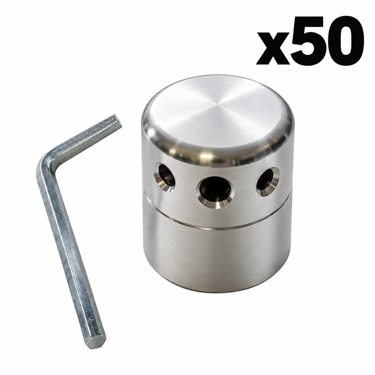 CABEZAL ALUMINIO TORNILLO LATERAL PARA VAREADOR UNIVERSAL PACK 50 UNIDADES