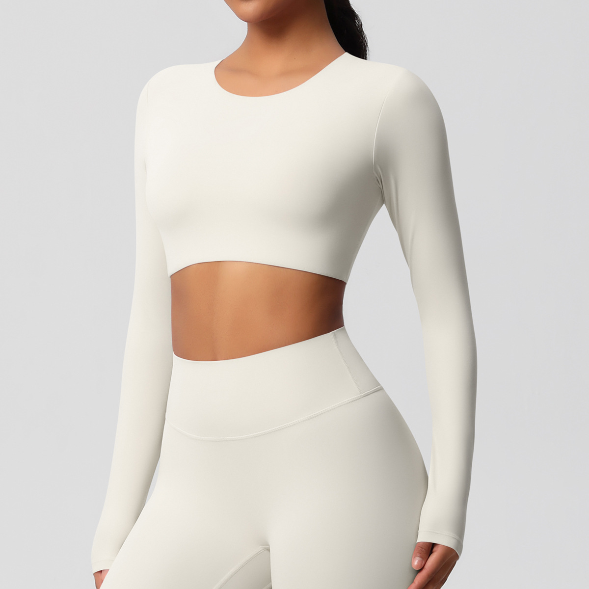 CA Mermaid curves invierno lijado traje de Fitnede manga Larga traje de Yoga ajustado Pilates Correr Top de manga Largo