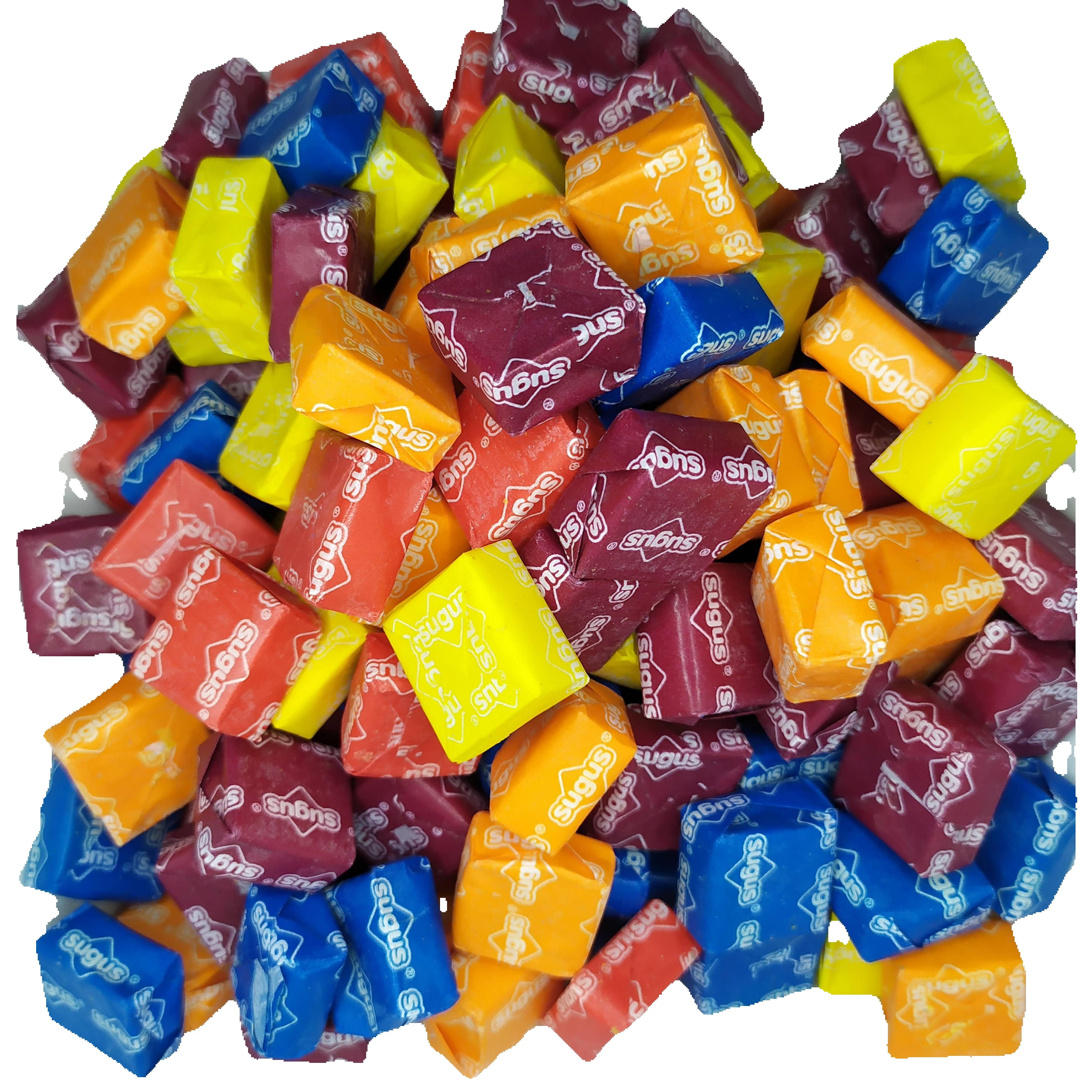 Sugus - Caramelos masticables de sabores frutales con zumo concentrado, sin gluten ni colorantes artificiales, 1000 g (90-100 unidades)