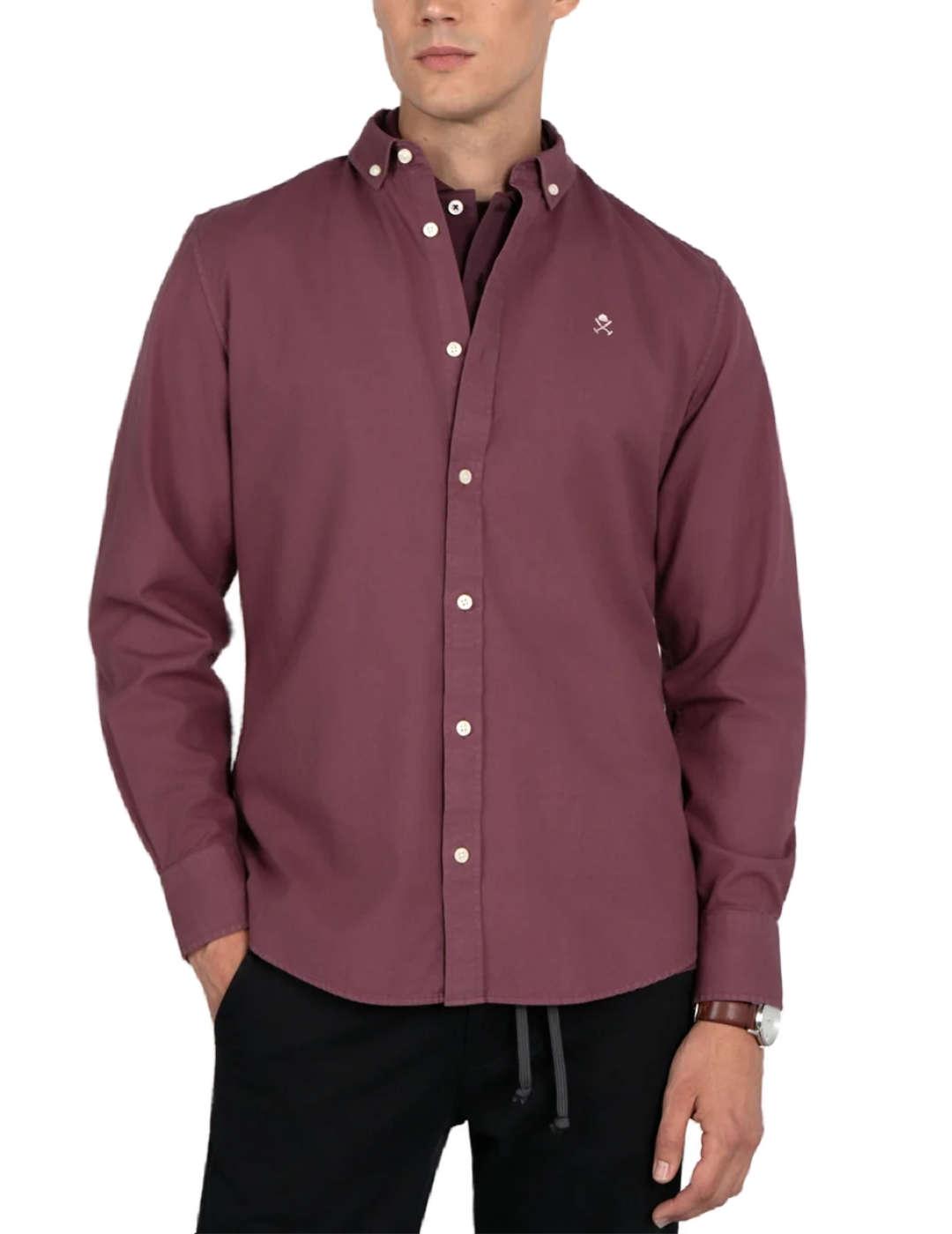 Camisa Harper&Neyer Veneto burdeos para hombre