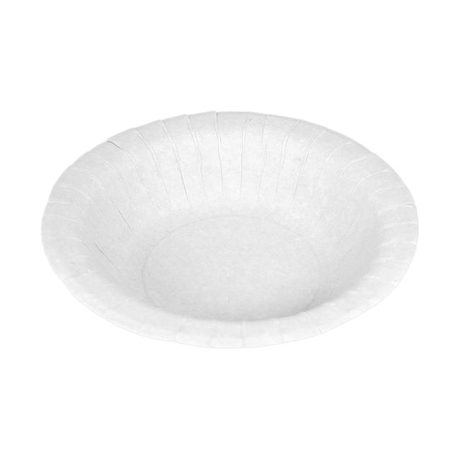 MONOUSO | Plato Hondo de Cartón Antigrasa Blanco Ø19cm 250g/m² (50 Uds)