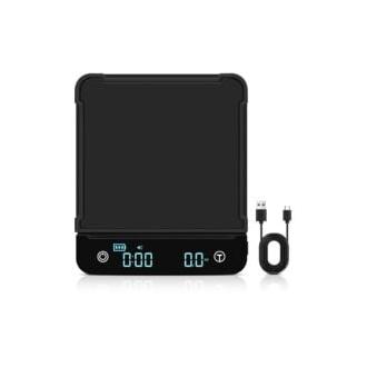 CA Báscula digital para café Sollbry de precisión de 0,1 g/3 kg, recargable, con temporizador, pantalla LED y función de tara, con pantalla táctil electrónica y tapete de silicona en g/oz/ml (negra)