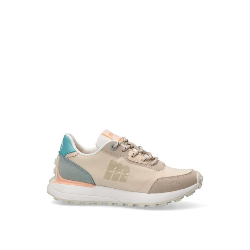 Zapatillas Casual Mustang - Mujer - Suela Plana - Modelo 60779 - Color Beige