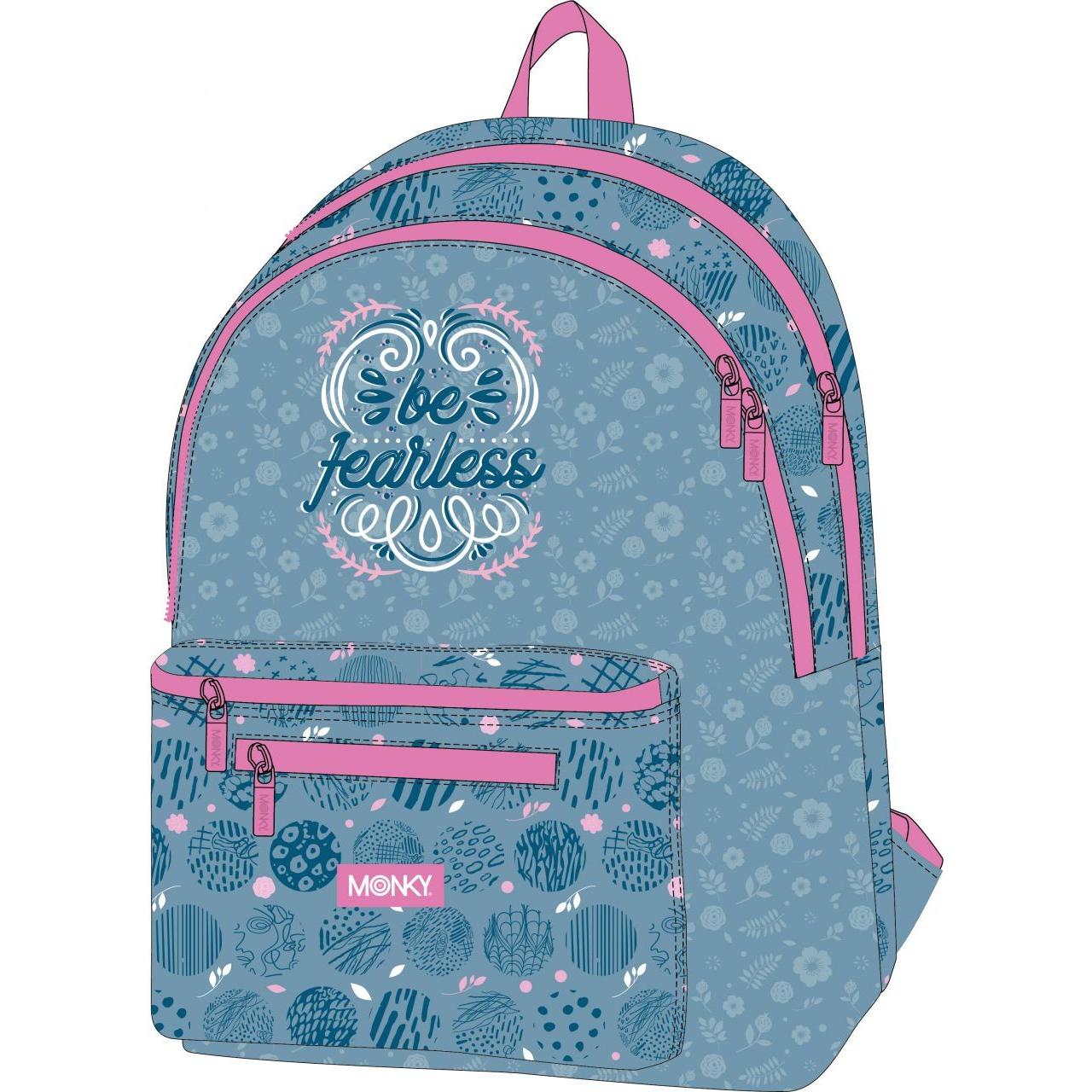 Mochila Monky Be 41cm Producto Oficial, Producto Escolar Para Niños y Niñas