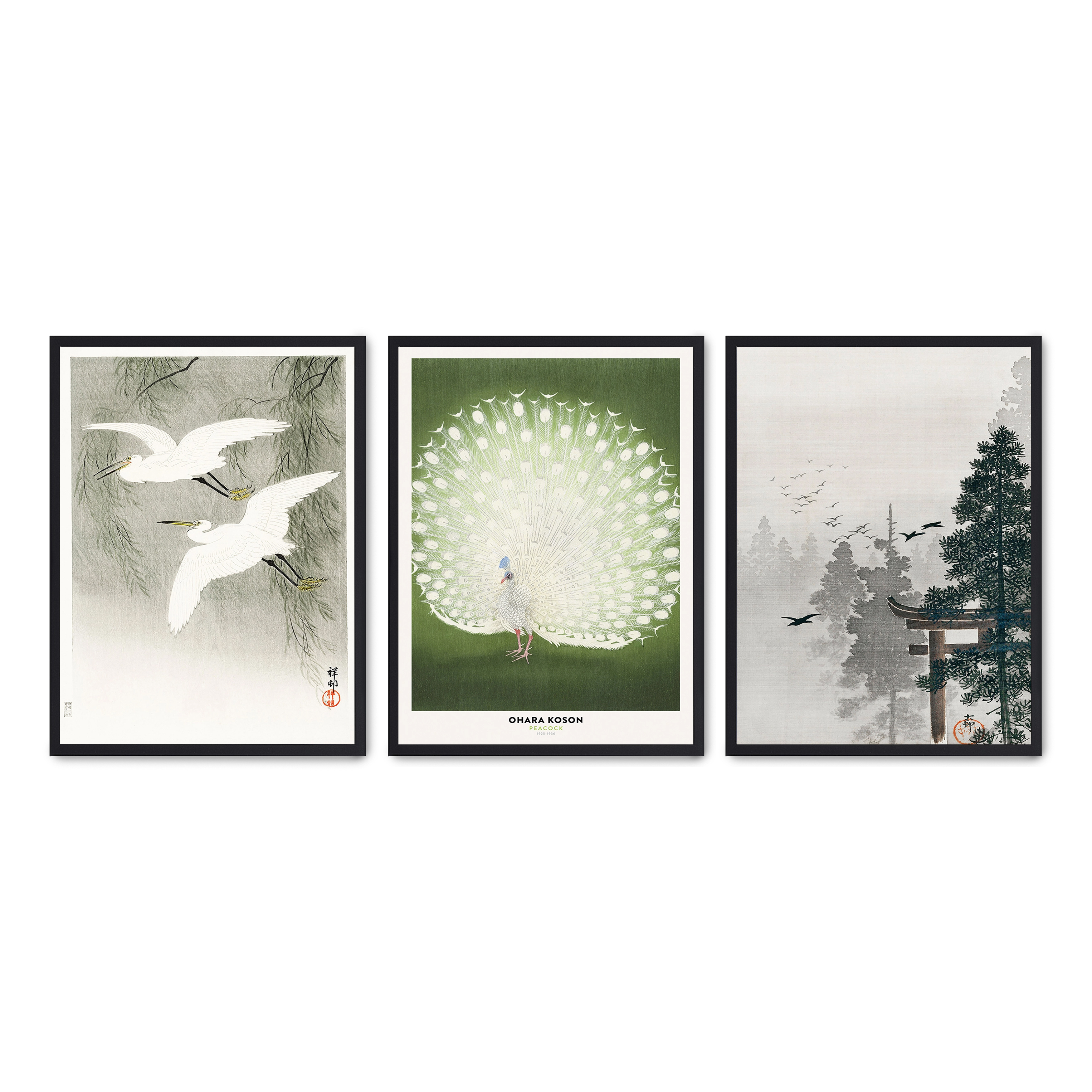 Set compuesto por tres cuadros con marco negro 30x40cm, Póster impreso en papel de calidad premium de 180gr, montado en marco de madera MDF con acabado en color negro, SETS