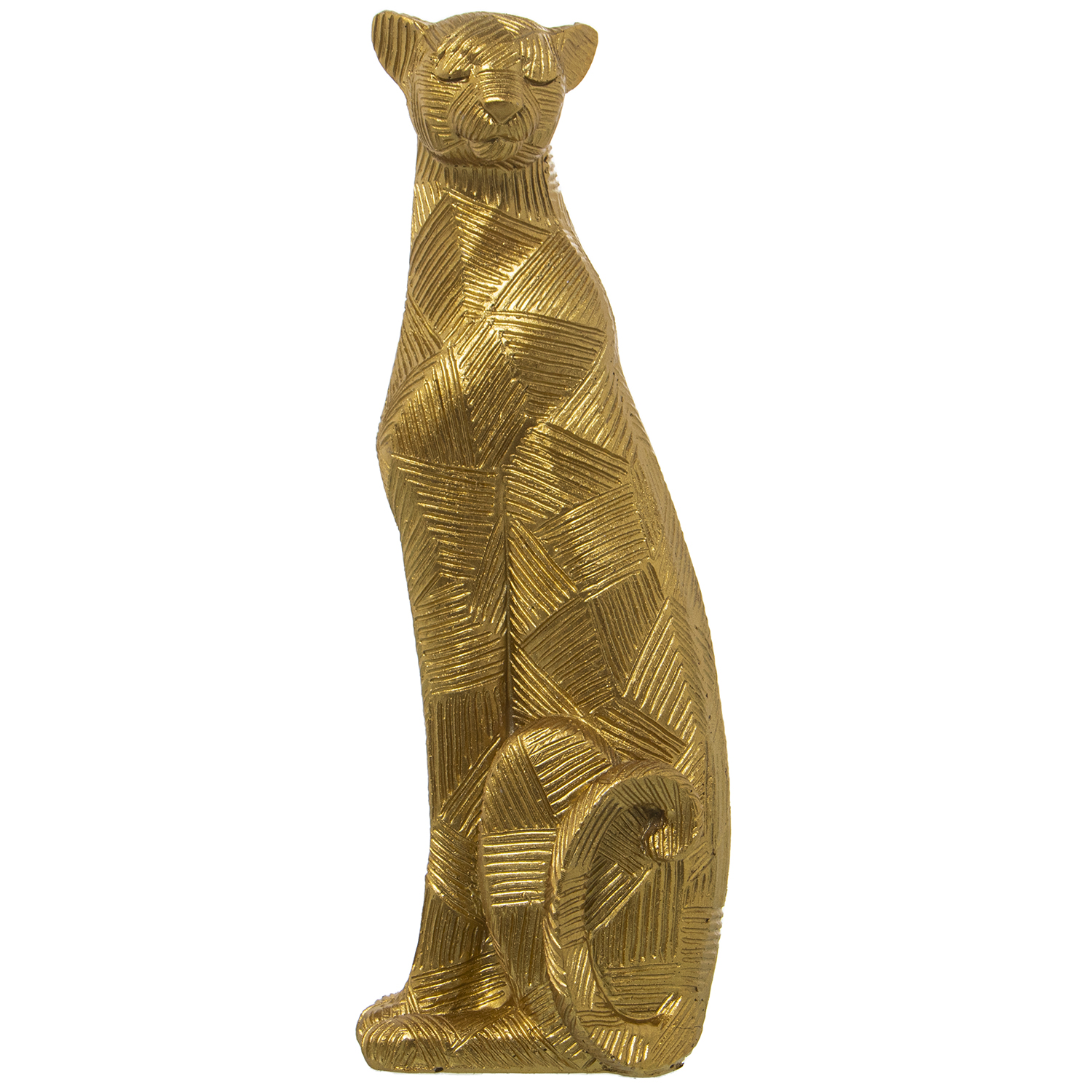Figura resina guepardo doradosentado 9x8x26cm