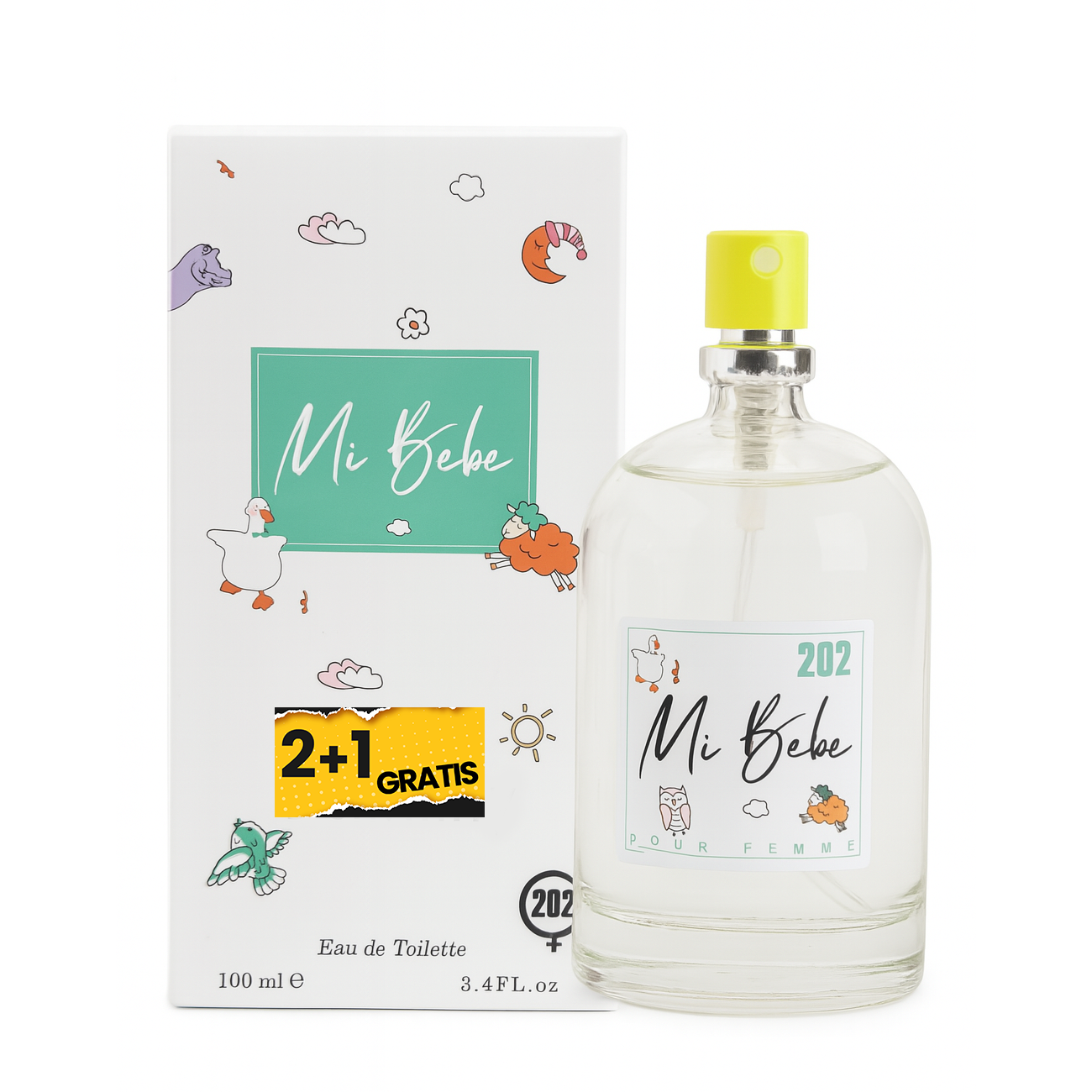 3 UNIDADES (2+1 Gratis) MI BEBE Eau de Toilette para Mujer 90ml Prady Fragancia inspirada en otros perfumes Pour Femme Colonia