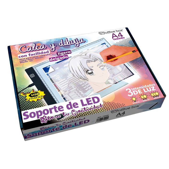 FRAGA SOPORTE CON LUZ LED A4 PARA DIBUJAR CALIGRAFIA CALCO TRAZOS COOL BOX