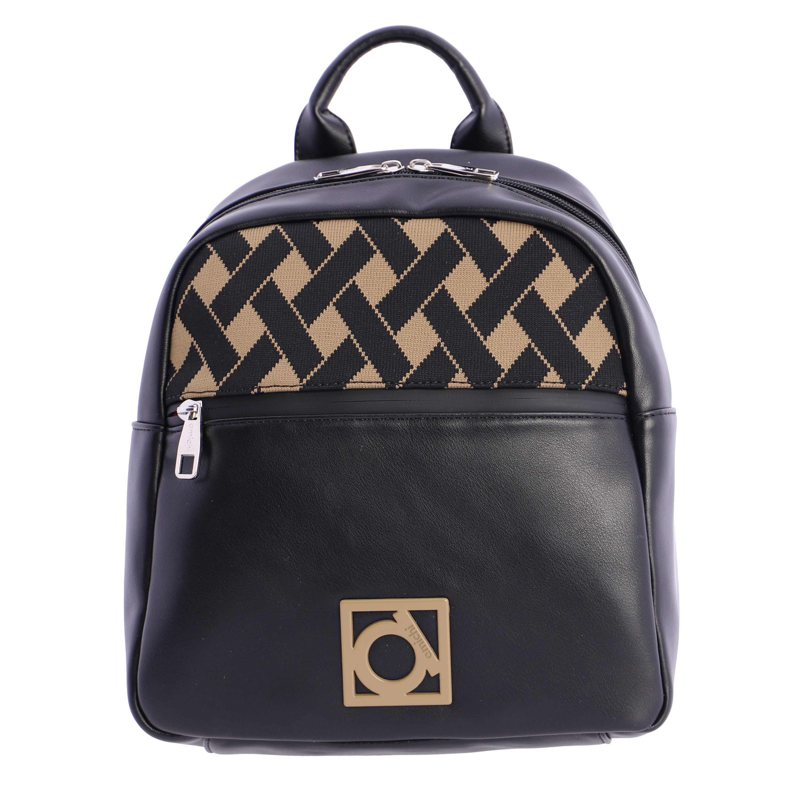 Mochila para mujer Amichi Viburnum de piel sintética y tejido geométrico