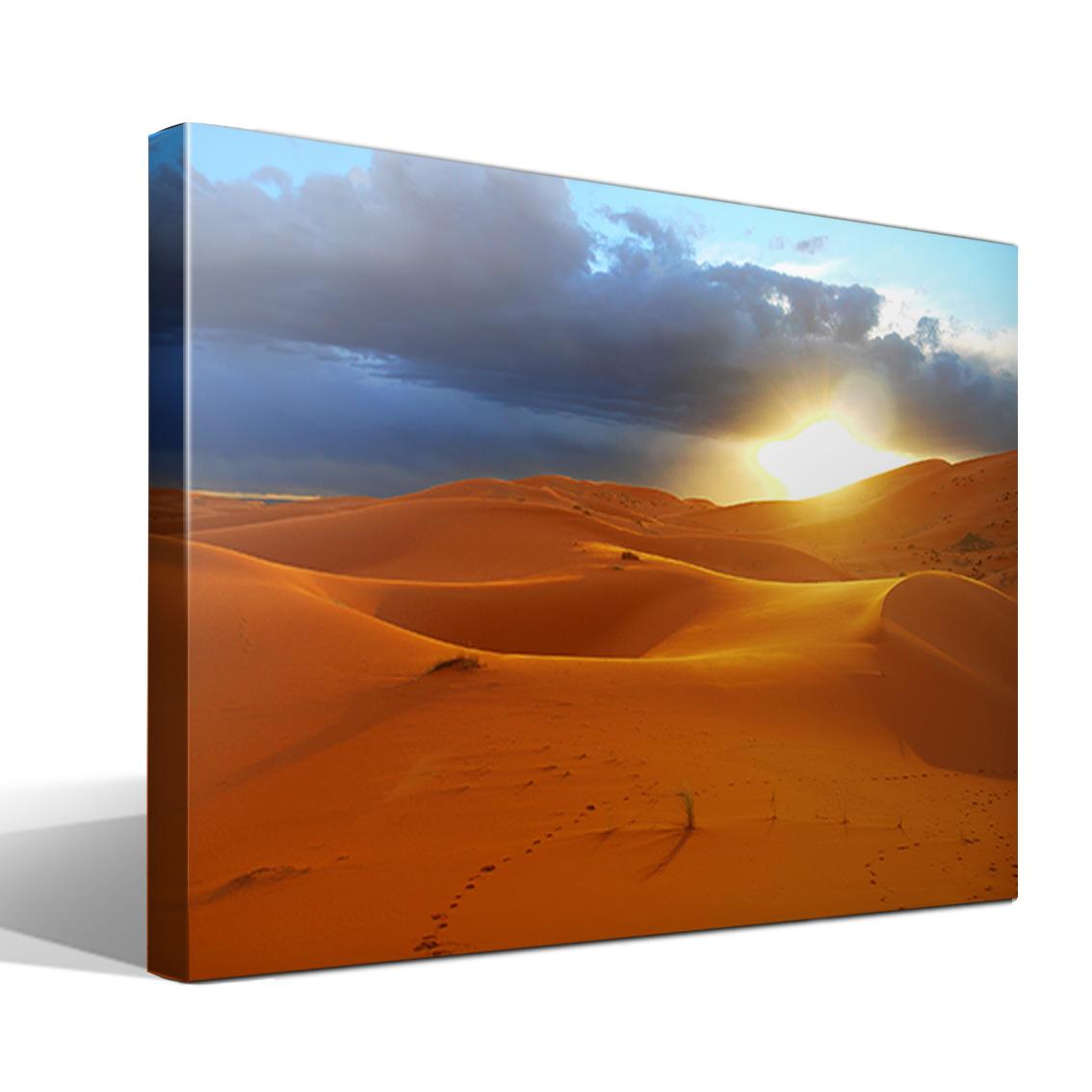 Cuadro Canvas Puesta de Sol en el Desierto - Alta Resolución - Lienzo de Algodón 100% - Bastidor de Madera 3x3cm - Fabricado en España