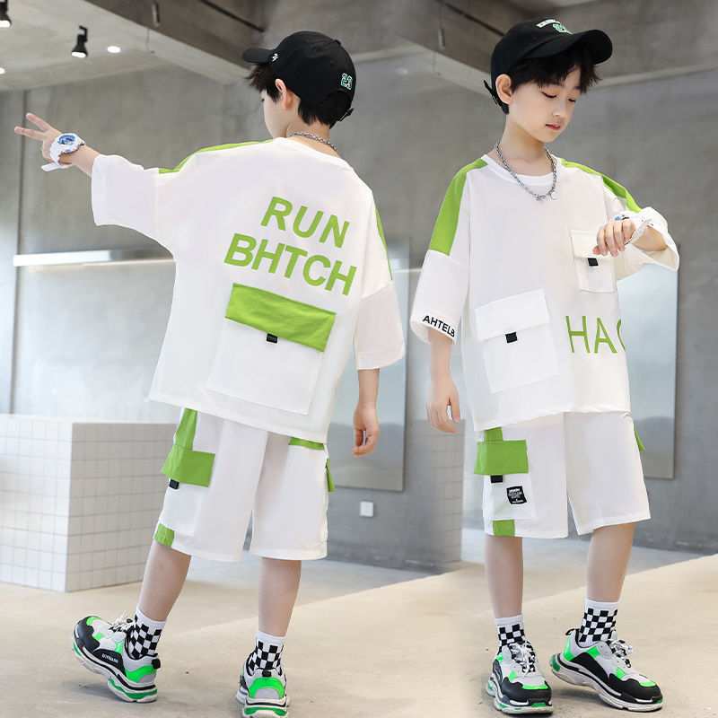 TK Conjunto De Verano Para Niño Con Estampado De Letras Camiseta Corta Y Shorts De 2 Piezas Ropa Infantil Casual Transpirable Para Niños De 7 a 13 Años