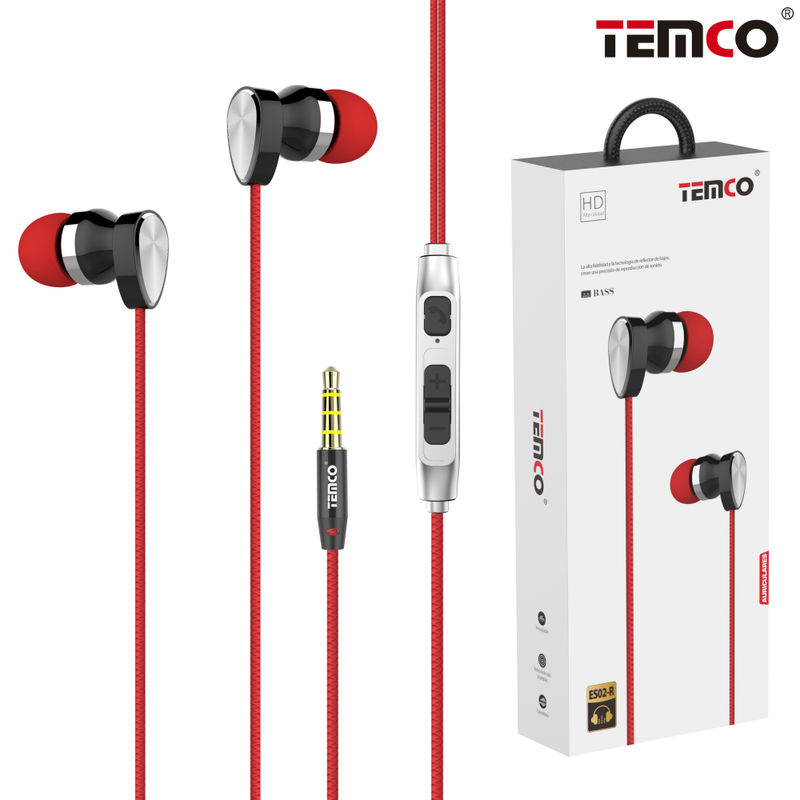 Auriculares Intrauditivos con Mic ES02 Rojo