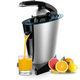 CECOTEC 03353 Exprimidor de 600 W de potencia con 2 conos desmontables y sistema antigoteo EssentialVita Hyden 600 Steel