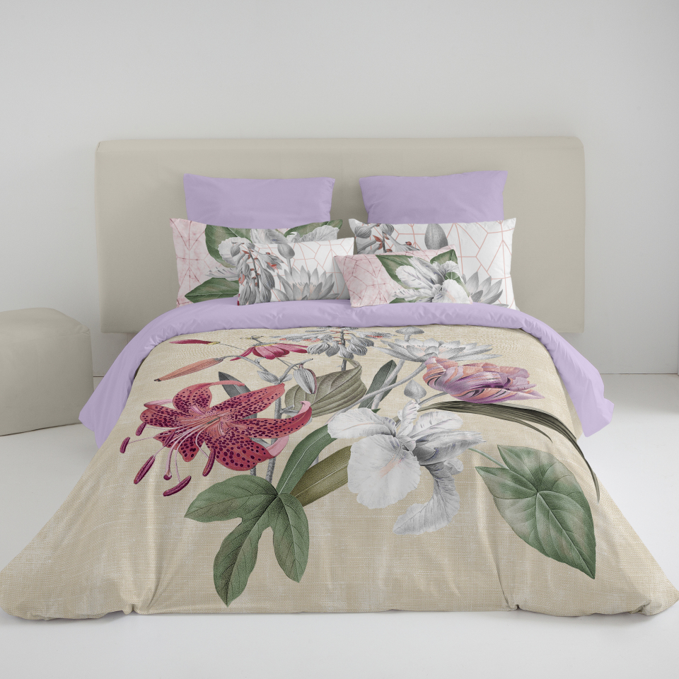 NATURALS - Funda Nórdica Estampada - 100% Algodón Extra Suave - Incluye Funda Nórdica + 1 o 2 Fundas de Almohada - Fabricado en España - Modelos Florales - Cama 90/135/150/180