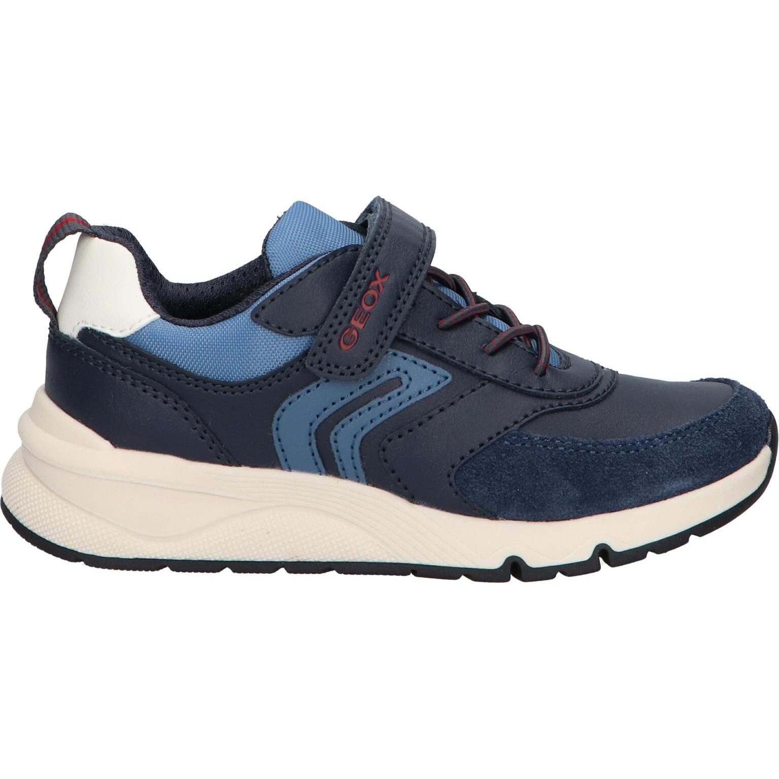 Geox J46H0D 054FU J ROONER boys casual footwear, made of imitation leather with a textile lining, cushioned insole, and non-slip flexible sole, perfect for autumn/winter kids sneakers.