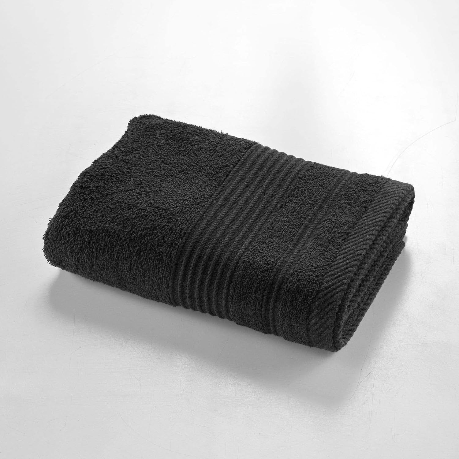 , Toalla de baño 50x90 cm, Color Negro, 100% Algodón, Tendresse