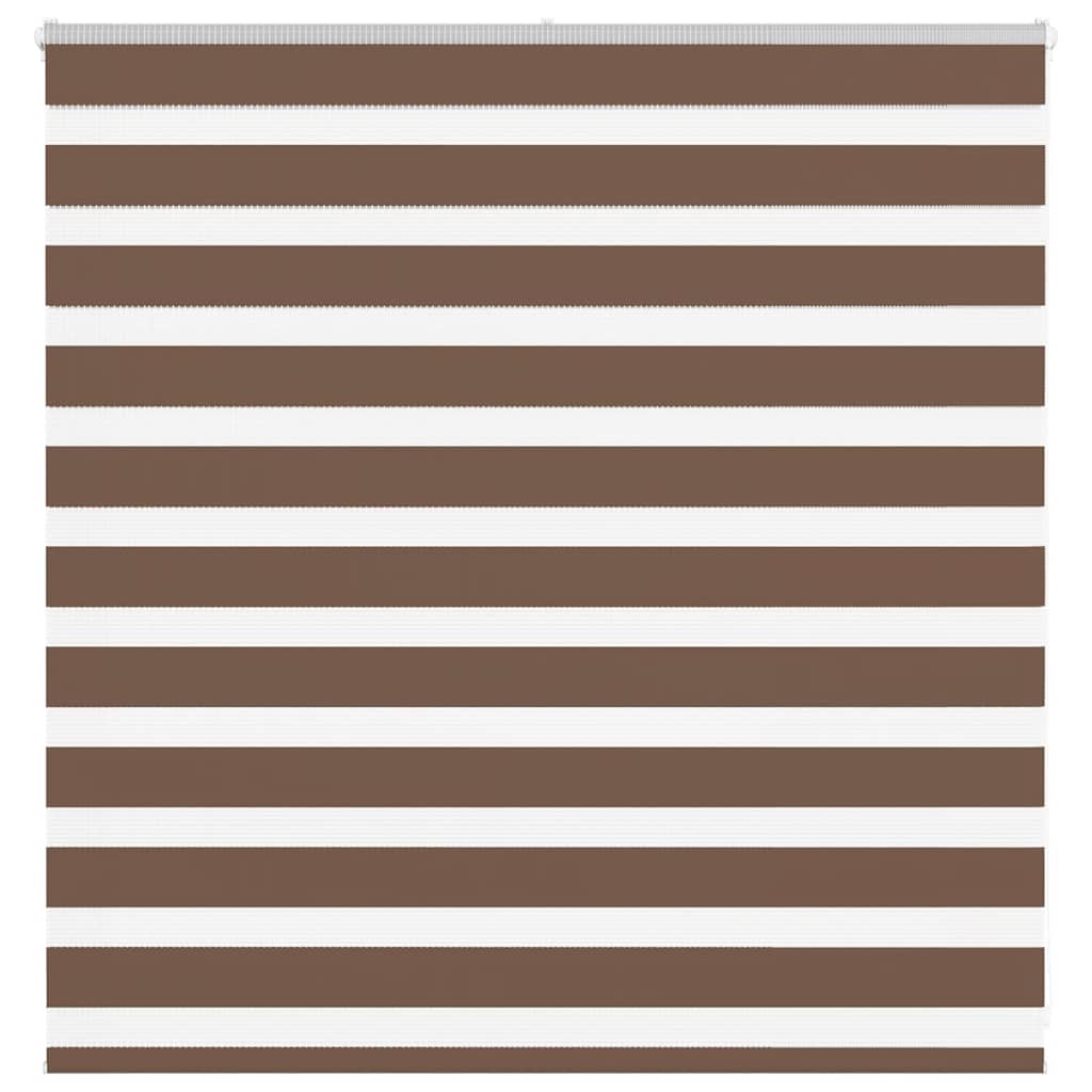 vidaXL Estor cebra marrón tejido poliéster en dimensiones 135x100 cm/135x150 cm/135x200 cm y más | protección solar decorativa para ventanas hogar oficina dormitorio fácil de instalar