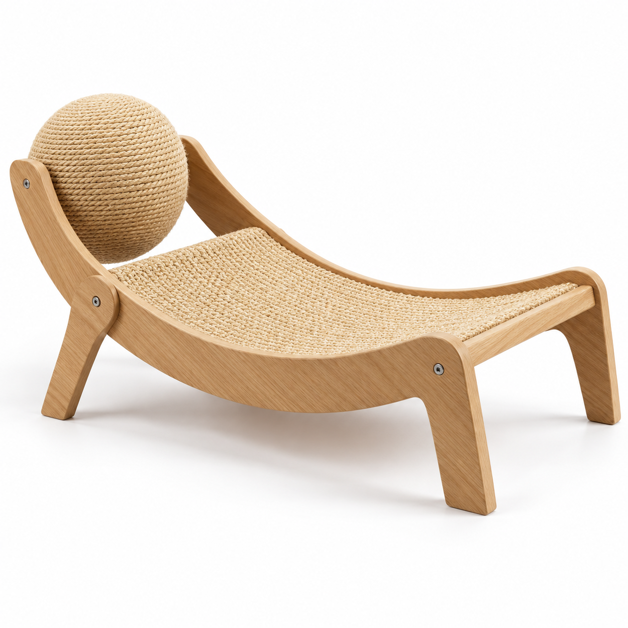 Primerazoo, Cama Sillón Rascador Multifuncional para Gatos, Estructura de Madera con Bola de Sisal, Cómoda y Protege tus Muebles