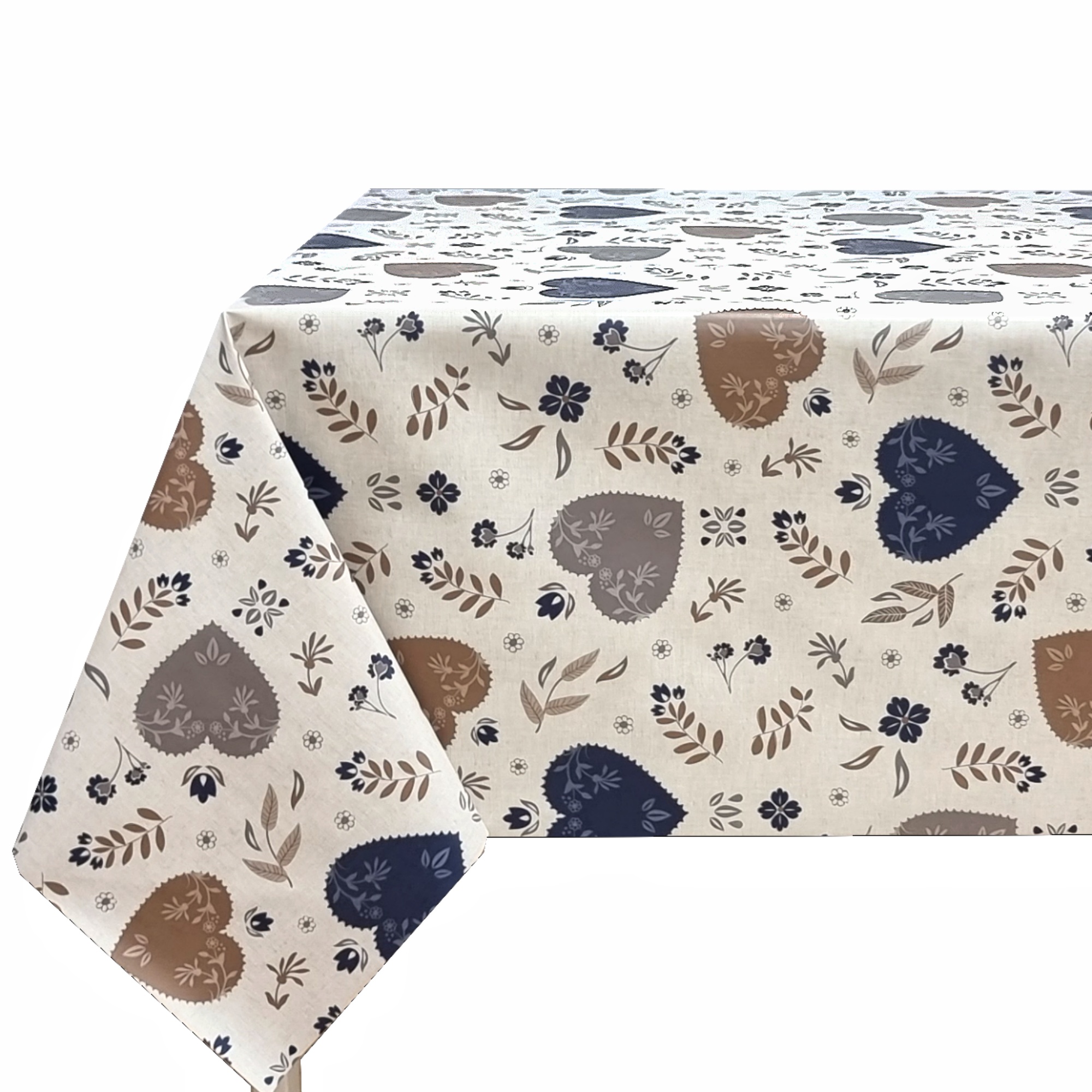 Mantel de hule PVC rectangular impermeable, diseño de corazones y flores, disponible en azul, rojo y verde, fácil de limpiar, ideal para cocina y comedor