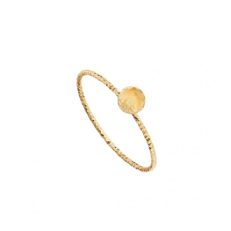Anillo Jaisalmer Citrino Talla 10 Plata 925 Baño Oro Amarillo