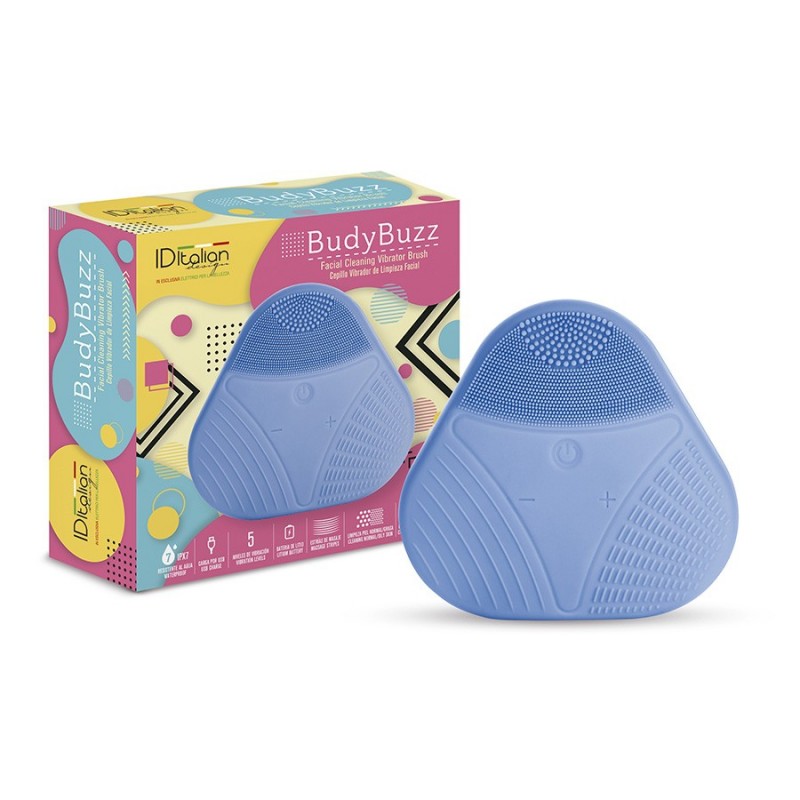 Italian Design - Limpiador Facial de Silicona SILICON CLEANSING para una Limpieza Facial sin Productos Basada en Vibraciones de Alta Frecuencia - Estrías de Masaje y 5 Niveles de Vibración - Resistente al Agua - Apto para Todo Tipo de Pieles