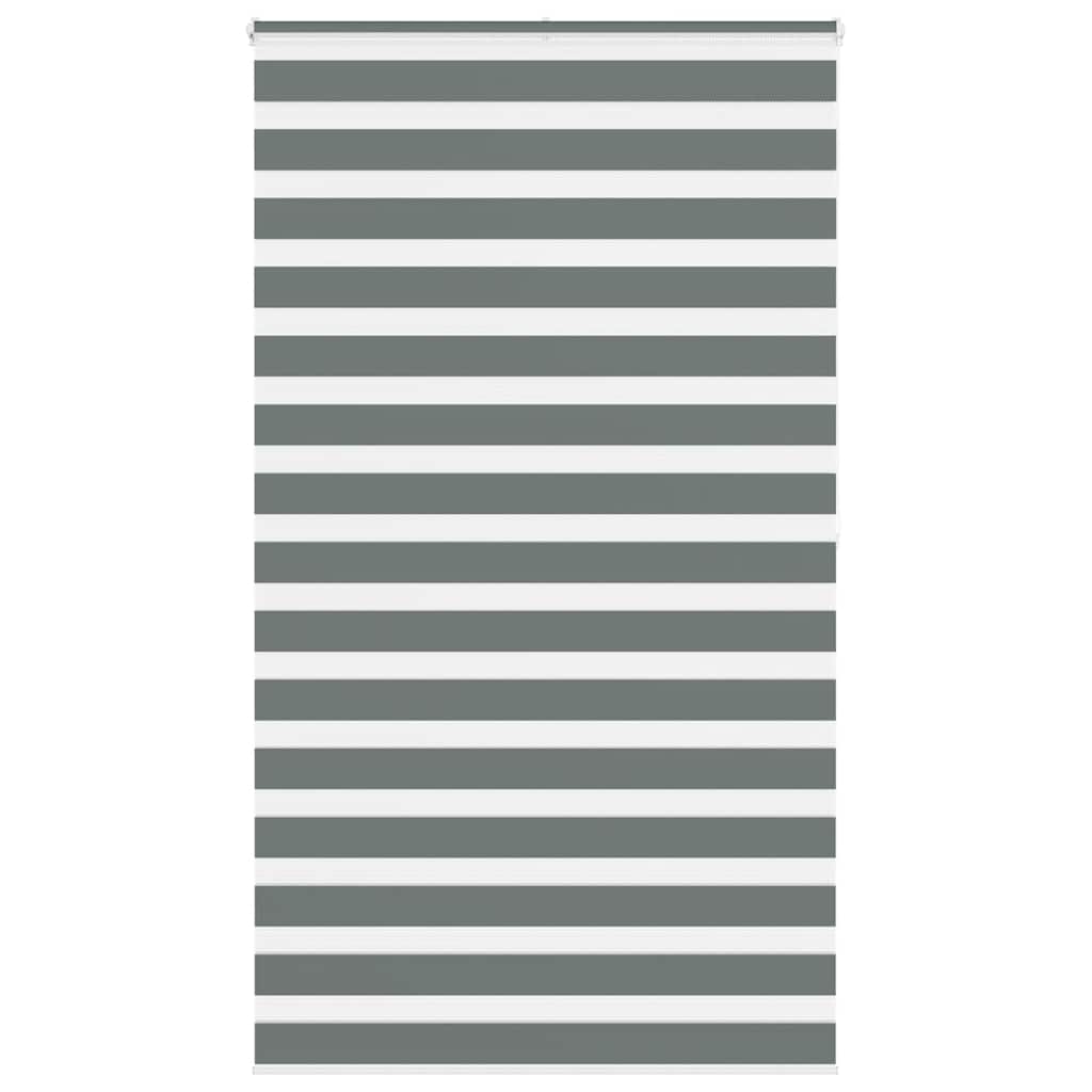 vidaXL Estor cebra gris oscuro tejido ancho 120,9 cm poliéster