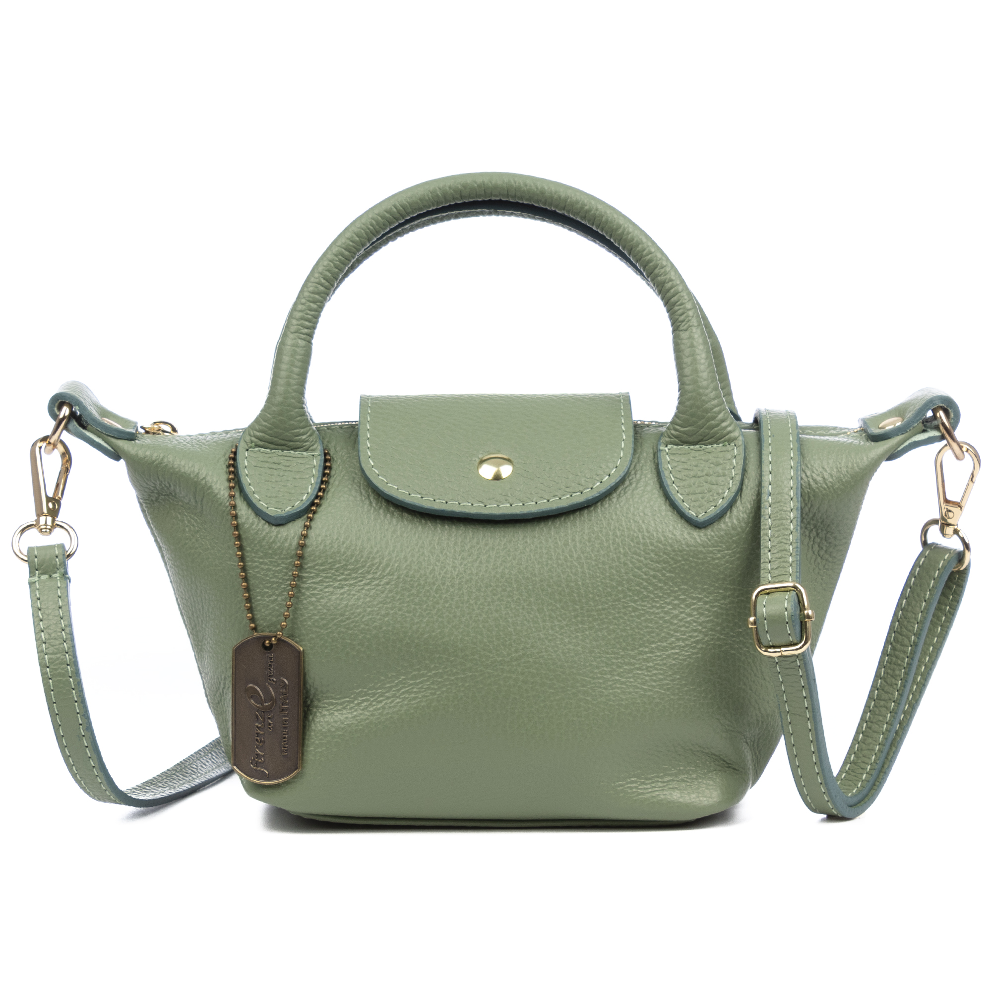 FIRENZE ARTEGIANI Aurano bolso bandolera tipo Tote mujer. Piel auténtica Dollaro. Fabricado en Italia 22x10,5x14,5 Cm.