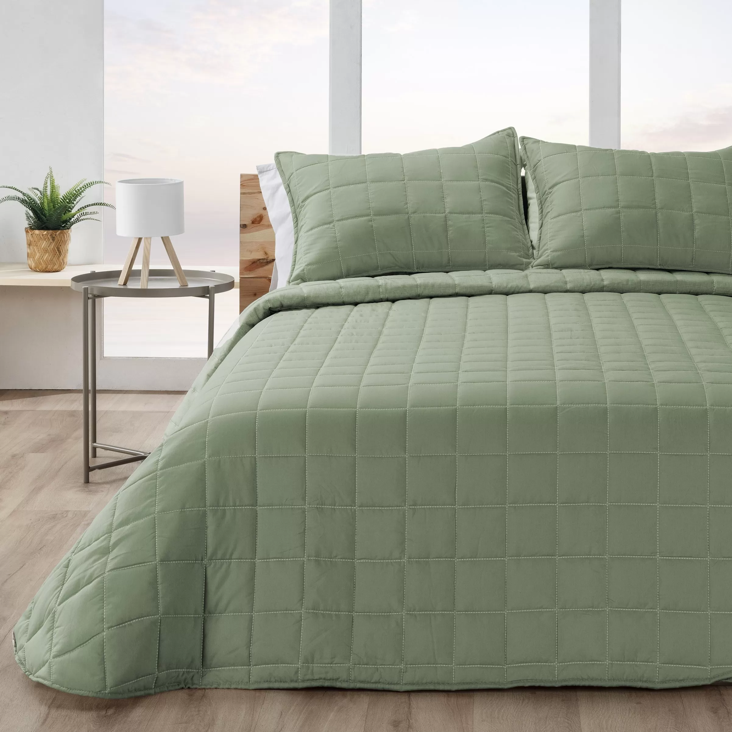 Edredón Duvet Manterol Amber – Acolchado Cuadros Moderno, Suave y Ligero – Confort y Estilo para Dormitorio – Incluye Fundas de Cojín