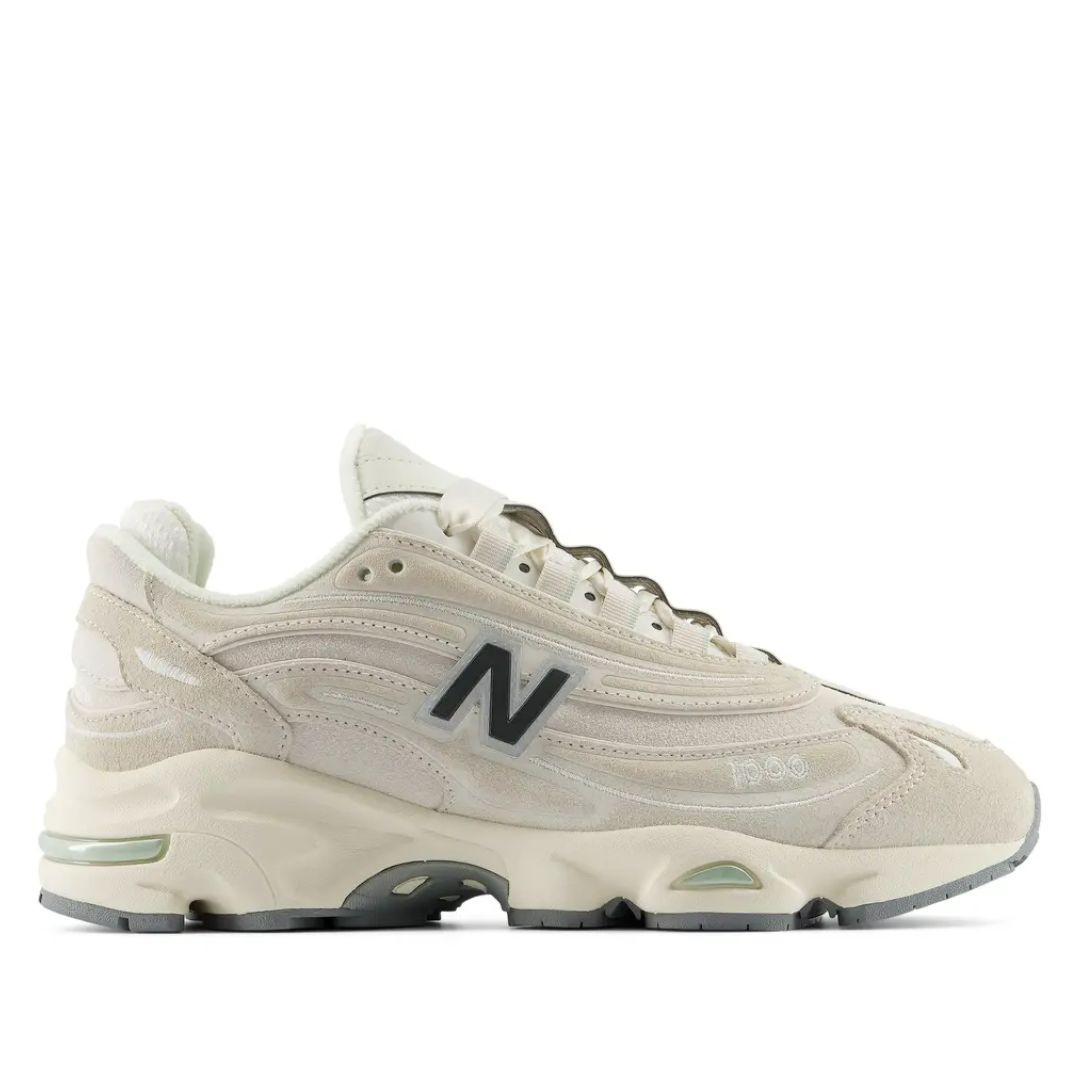 Zapatillas deportivas New Balance 1000 beige con detalles grises para mujer