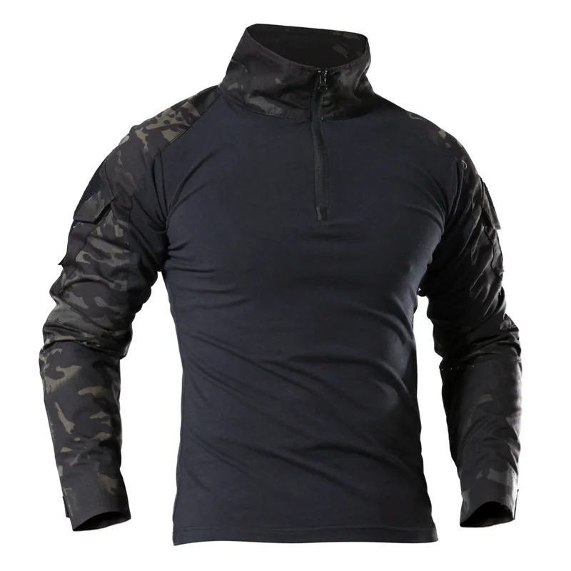TK Camiseta De Manga Larga Para Hombre Estilo Combatiente De Streetwear Algodón Transpirable Y Ligero Para Caza Y Escalada
