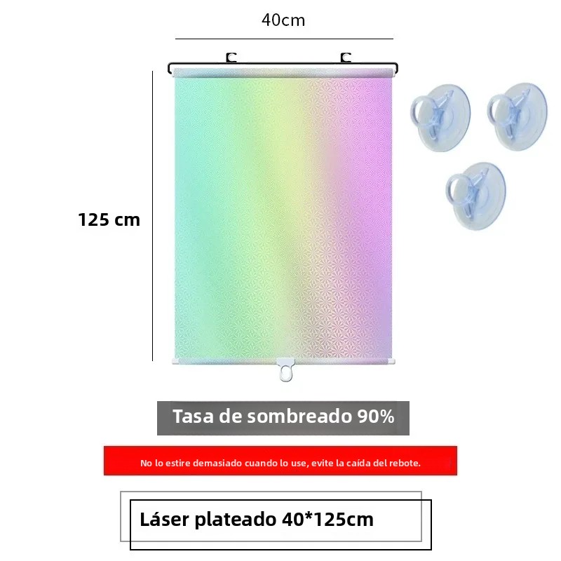 TK Cortinas De Rollo Universal Con Ventosas Para Ventanas Negro/Cobre Cubierta De Sol Para Coche Dormitorio Cocina Oficina Cortinas De Blackout Sin Clavos