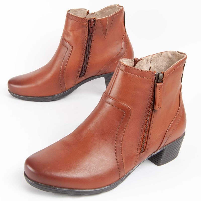 Botín De Piel Con Tacón Para Mujer. Purapiel Botilina4 99475