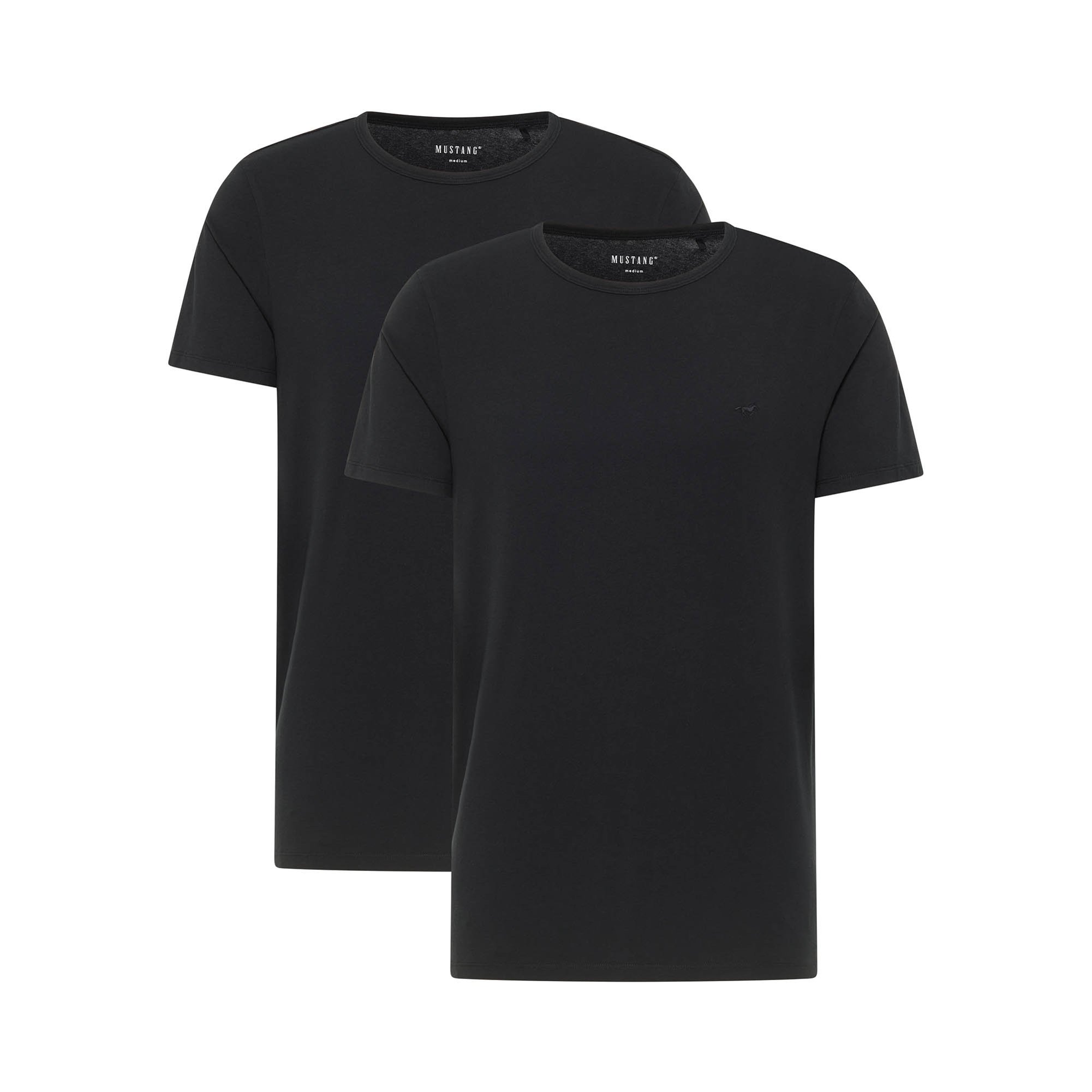 MUSTANG camisetas para hombre, paquete de 2 - Allen, algodón, Single Jersey, cuello redondo Style Allen 2-Pack
